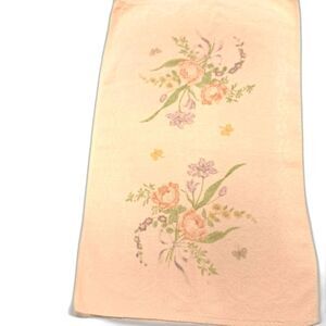 Vintage JCPenny kitchen hand towel floral while yellow flowers
